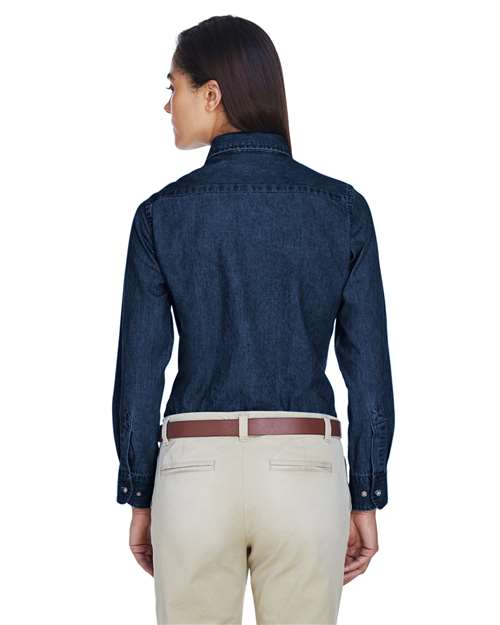 Harriton Women's Long Sleeve Denim Shirt M550W