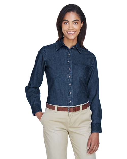 Harriton Women's Long Sleeve Denim Shirt M550W