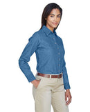 Harriton Women's Long Sleeve Denim Shirt M550W