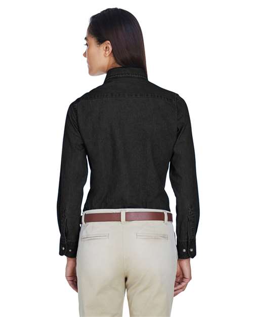 Harriton Women's Long Sleeve Denim Shirt M550W