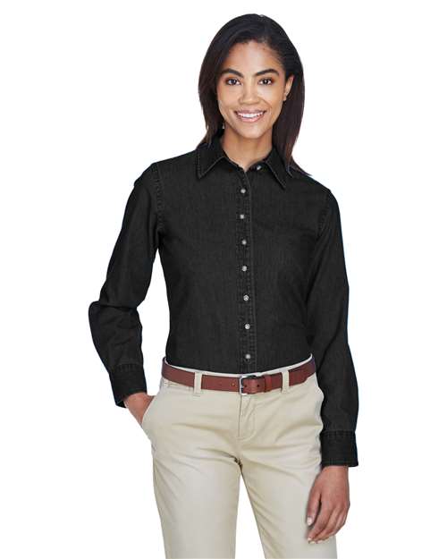 Harriton Women's Long Sleeve Denim Shirt M550W