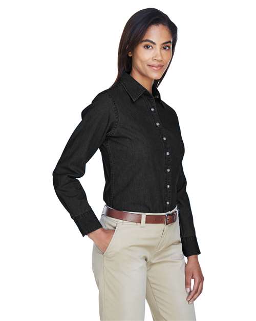 Harriton Women's Long Sleeve Denim Shirt M550W