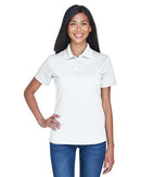 UltraClub Women's Cool & Dry Stain-Release Performance Polo 8445L - White