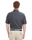 Harriton Foundation Short Sleeve Cotton Twill Dress Shirt with Teflon M582