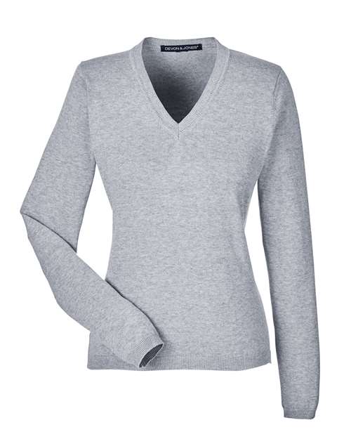Devon & Jones Women's V-Neck Sweater D475W
