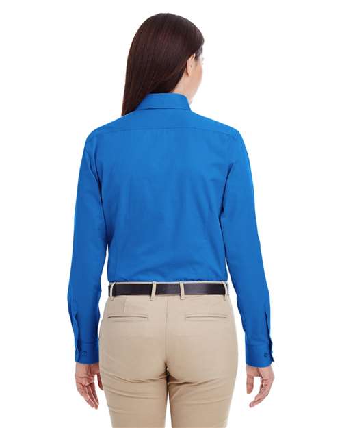 Harriton Women's Foundation Cotton Twill Shirt with Teflon M581W