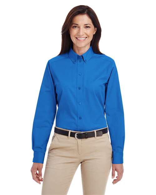 Harriton Women's Foundation Cotton Twill Shirt with Teflon M581W