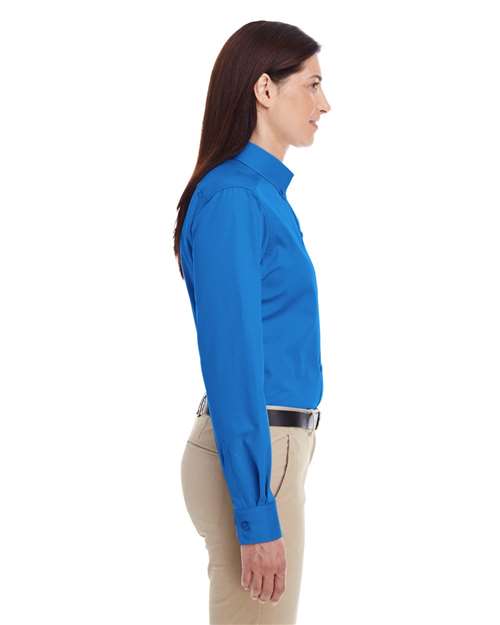 Harriton Women's Foundation Cotton Twill Shirt with Teflon M581W