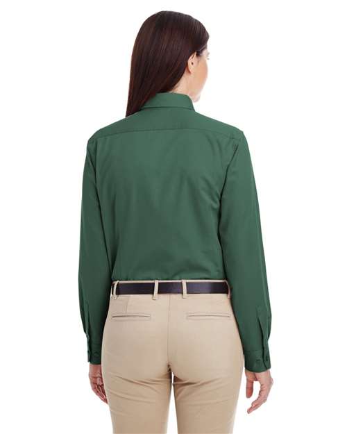 Harriton Women's Foundation Cotton Twill Shirt with Teflon M581W