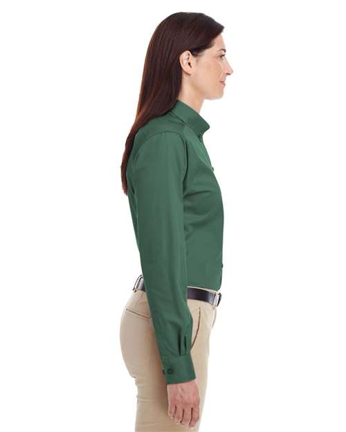 Harriton Women's Foundation Cotton Twill Shirt with Teflon M581W