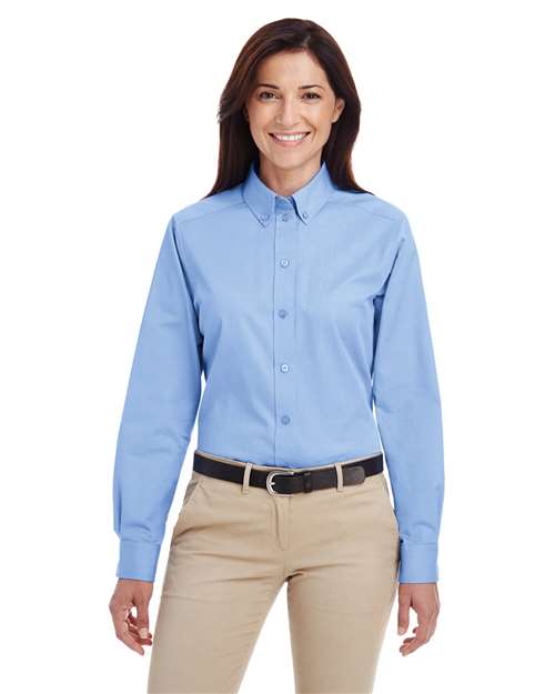 Harriton Women's Foundation Cotton Twill Shirt with Teflon M581W
