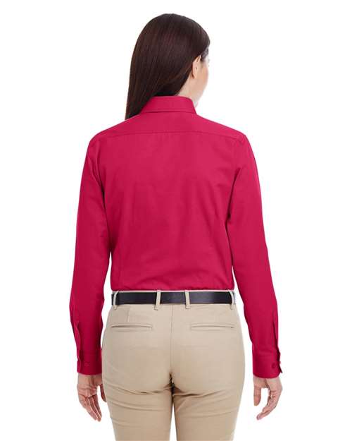 Harriton Women's Foundation Cotton Twill Shirt with Teflon M581W