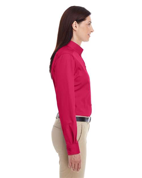 Harriton Women's Foundation Cotton Twill Shirt with Teflon M581W