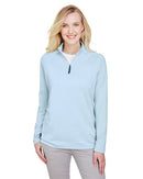 Devon & Jones Women's CrownLux Performance® Clubhouse Micro-Stripe Quarter-Zip Pullover DG480W
