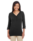 Devon & Jones Women's Perfect Fit™ Y-Placket Convertible Sleeve Knit Top DP186W
