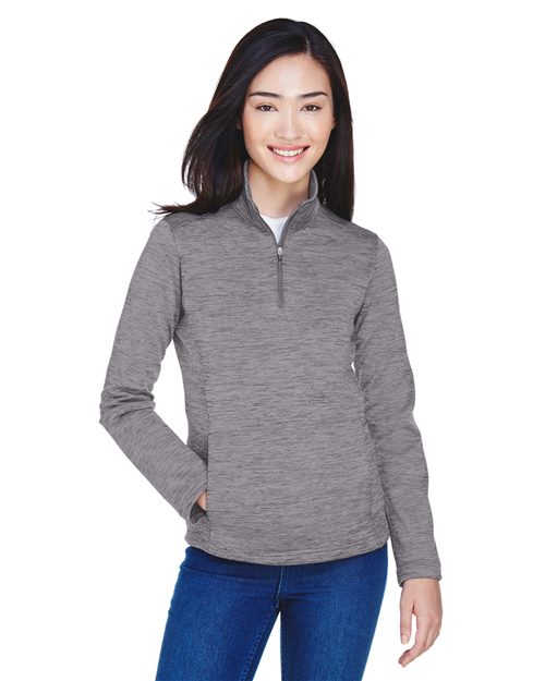 Devon & Jones Women's Newbury Mélange Fleece Quarter-Zip Pullover DG798W