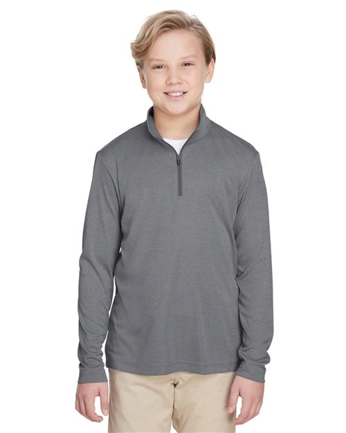 Team 365 Youth Zone Sonic Heather Performance Quarter-Zip Pullolver TT31HY
