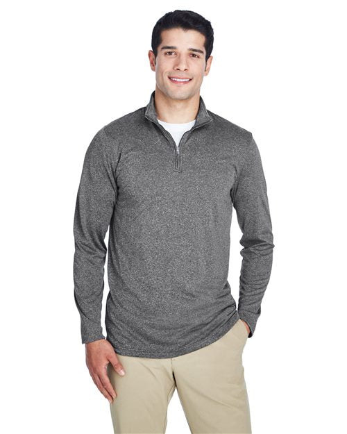 UltraClub Cool & Dry Heathered Performance Quarter-Zip 8618