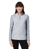 North End Women's Eclipse Jacquard Quarter-Zip Pullover NE415W