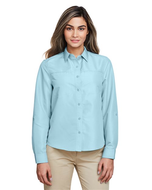 Harriton Women's Key West Long Sleeve Performance Staff Shirt M580LW