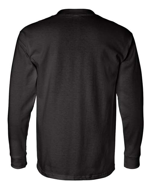 Bayside USA-Made Long Sleeve Pocket T-Shirt 8100 - Black