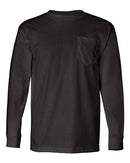 Bayside USA-Made Long Sleeve Pocket T-Shirt 8100 - Black