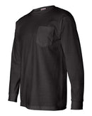 Bayside USA-Made Long Sleeve Pocket T-Shirt 8100 - Black