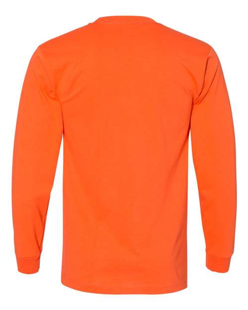 Bayside USA-Made Long Sleeve Pocket T-Shirt 8100 - Orange