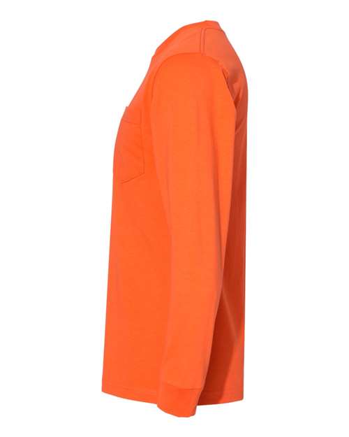 Bayside USA-Made Long Sleeve Pocket T-Shirt 8100 - Orange