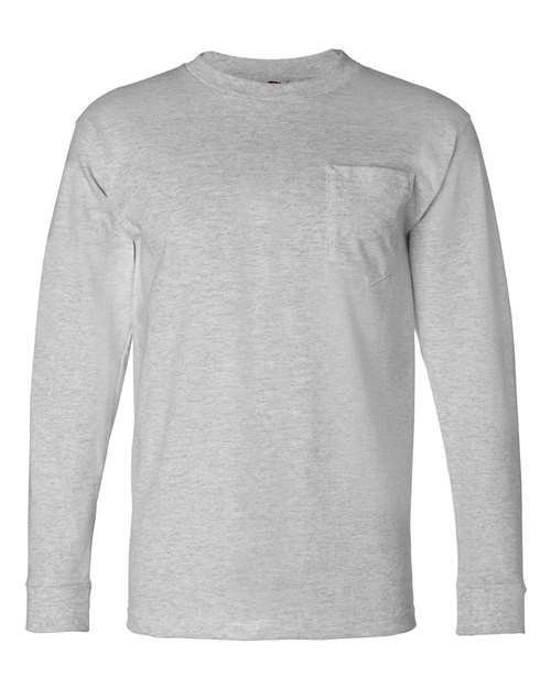 Bayside USA-Made Long Sleeve Pocket T-Shirt 8100 - Dark Ash