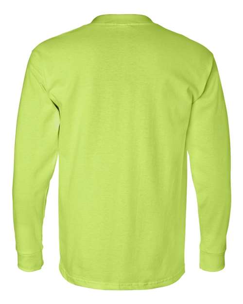 Bayside USA-Made Long Sleeve Pocket T-Shirt 8100 - Lime Green