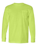 Bayside USA-Made Long Sleeve Pocket T-Shirt 8100 - Lime Green