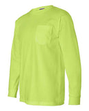 Bayside USA-Made Long Sleeve Pocket T-Shirt 8100 - Lime Green