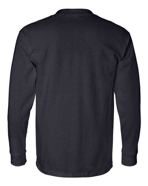 Bayside USA-Made Long Sleeve Pocket T-Shirt 8100 - Navy