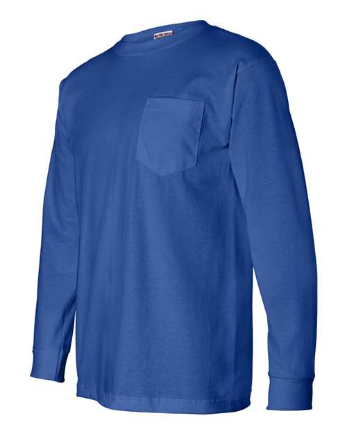 Bayside USA-Made Long Sleeve Pocket T-Shirt 8100 - Royal Blue