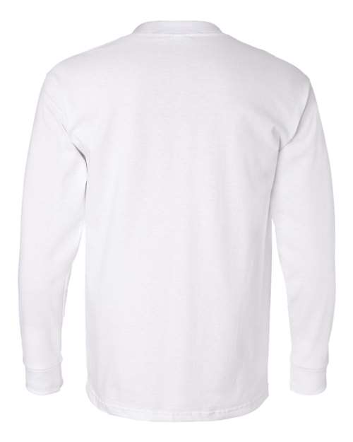 Bayside USA-Made Long Sleeve Pocket T-Shirt 8100 - White