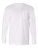 Bayside USA-Made Long Sleeve Pocket T-Shirt 8100 - White
