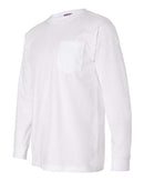 Bayside USA-Made Long Sleeve Pocket T-Shirt 8100 - White