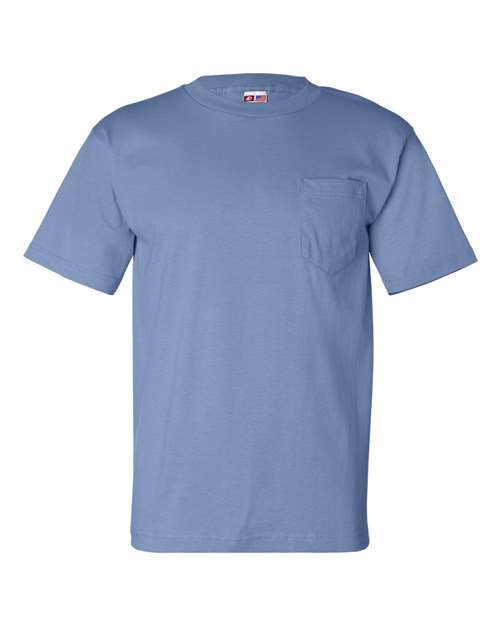 Bayside USA-Made Pocket T-Shirt 7100 - Carolina Blue