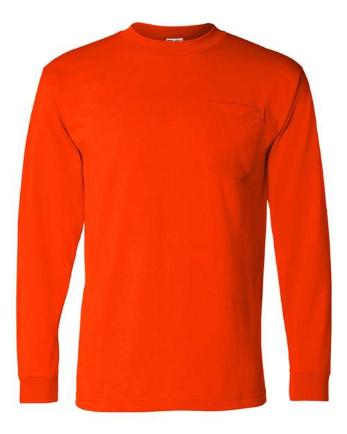 Bayside USA-Made 50/50 Long Sleeve Pocket T-Shirt 1730