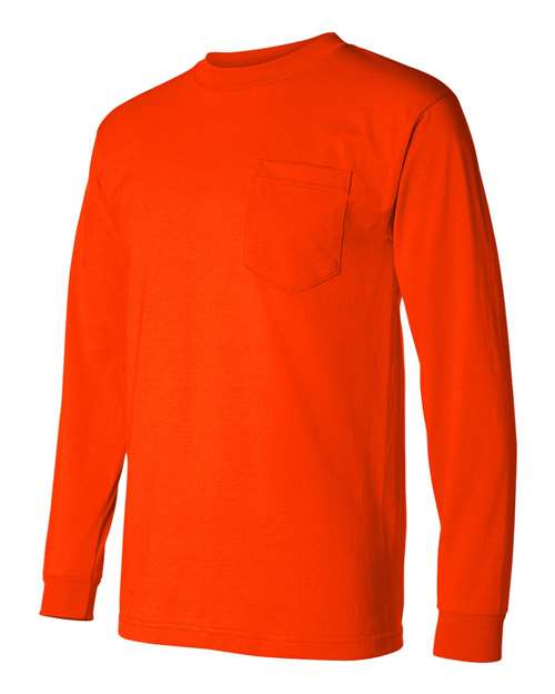 Bayside USA-Made 50/50 Long Sleeve Pocket T-Shirt 1730