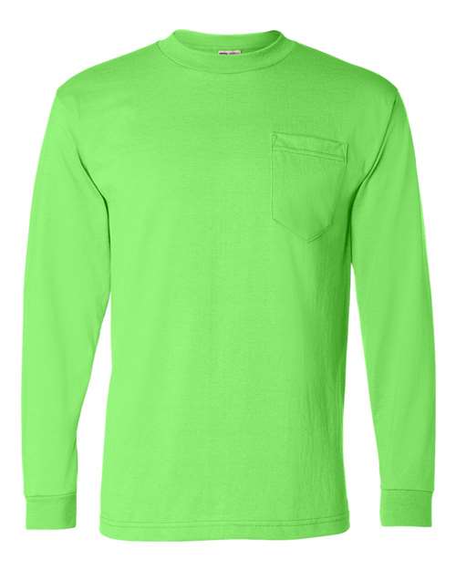 Bayside USA-Made 50/50 Long Sleeve Pocket T-Shirt 1730