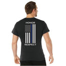 Rothco Honor and Respect 2-Sided Thin Blue Line Flag T-Shirt - Black. Item