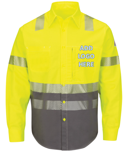 Bulwark [SLB4] Men's Hi-Visibility Color-Block Uniform Shirt. Live Chat for Bulk Discounts.