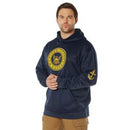 Rothco Navy Emblem Pullover Hooded Sweatshirt. Item