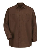 Red Kap Industrial Long Sleeve Work Shirt SP14 - Chocolate Brown