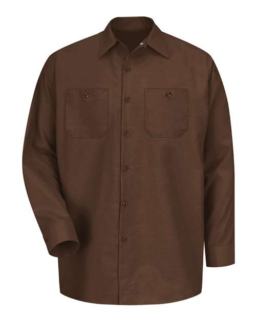 Red Kap Industrial Long Sleeve Work Shirt SP14 - Chocolate Brown