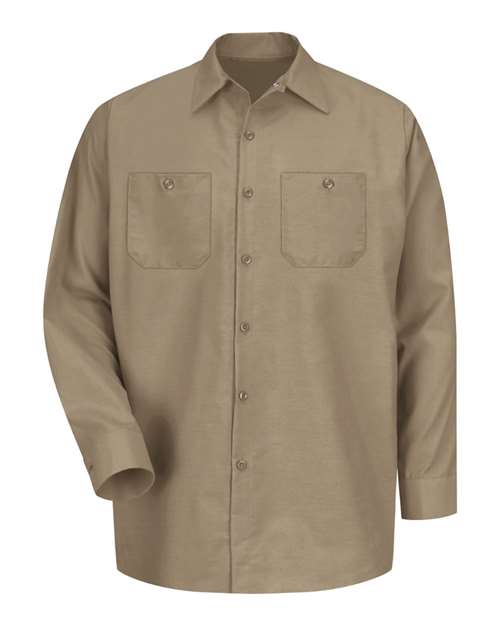 Red Kap Industrial Long Sleeve Work Shirt SP14 - Khaki