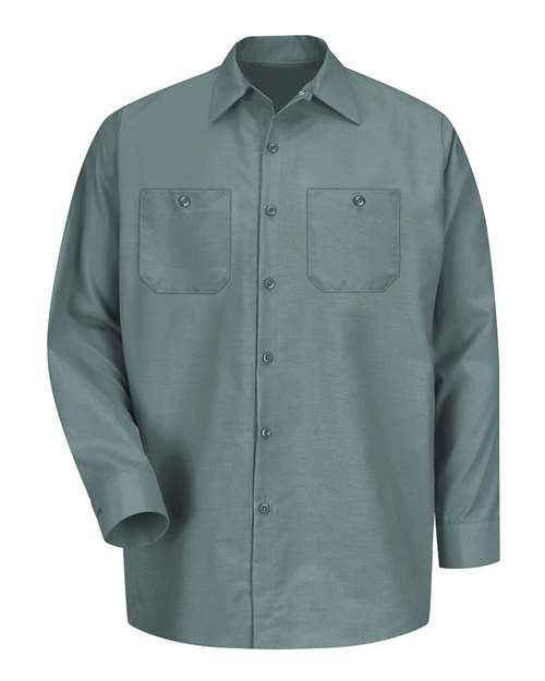 Red Kap Industrial Long Sleeve Work Shirt SP14 - Light Green