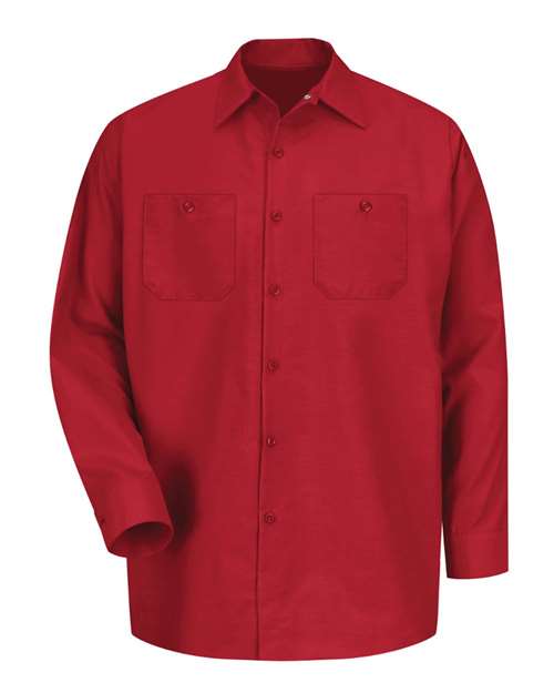 Red Kap Industrial Long Sleeve Work Shirt SP14 - Red